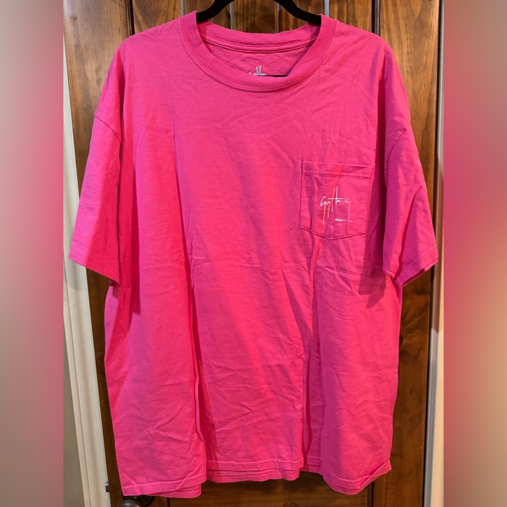 Vintage NWOT Guy Harvey Women's Short Sleeve Pocket Tee in Bright Pink